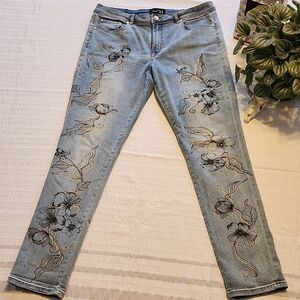 Joseph Ribkoff Light Blue Floral Jeans